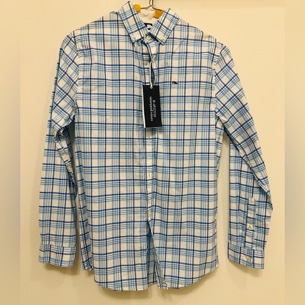 NWT Vineyard Vines Boys Plaid Shirt Large